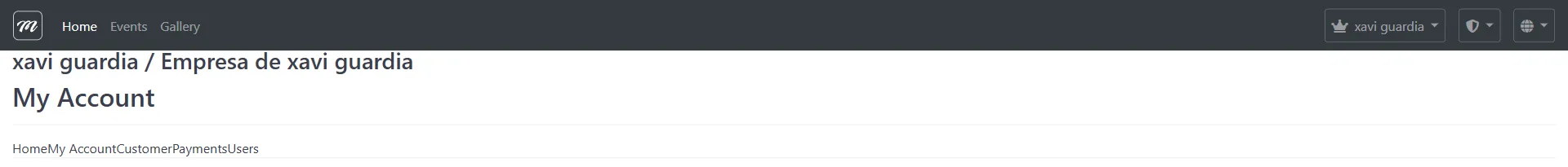 My Data page showing the Home tab with navigation tabs visible