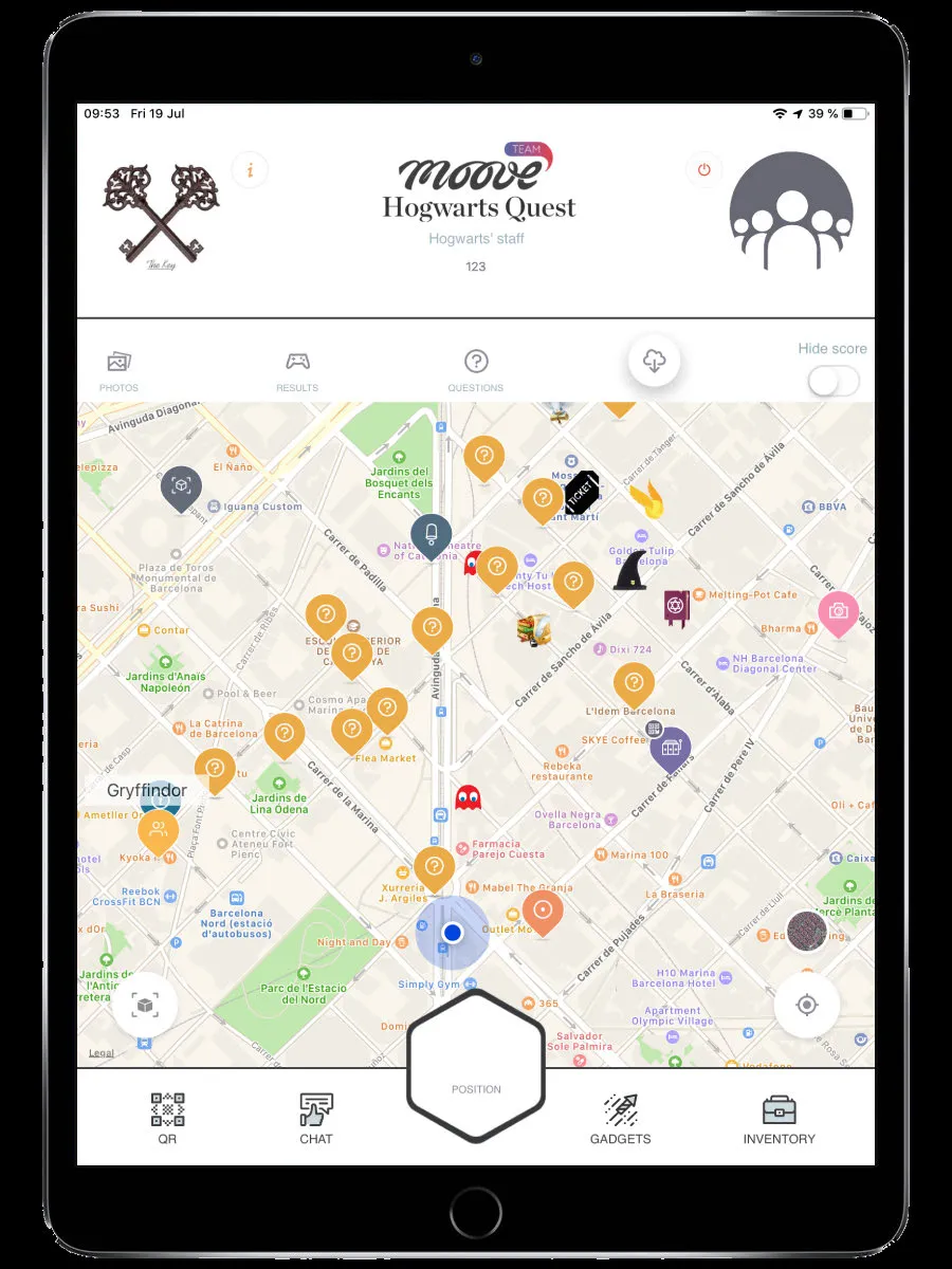 Staff main screen with evaluation tools