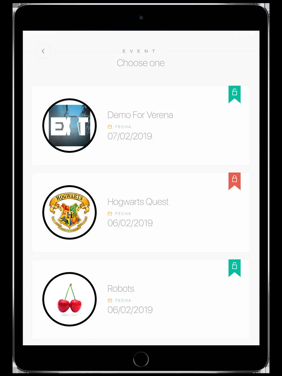 Staff login screen with username and password fields