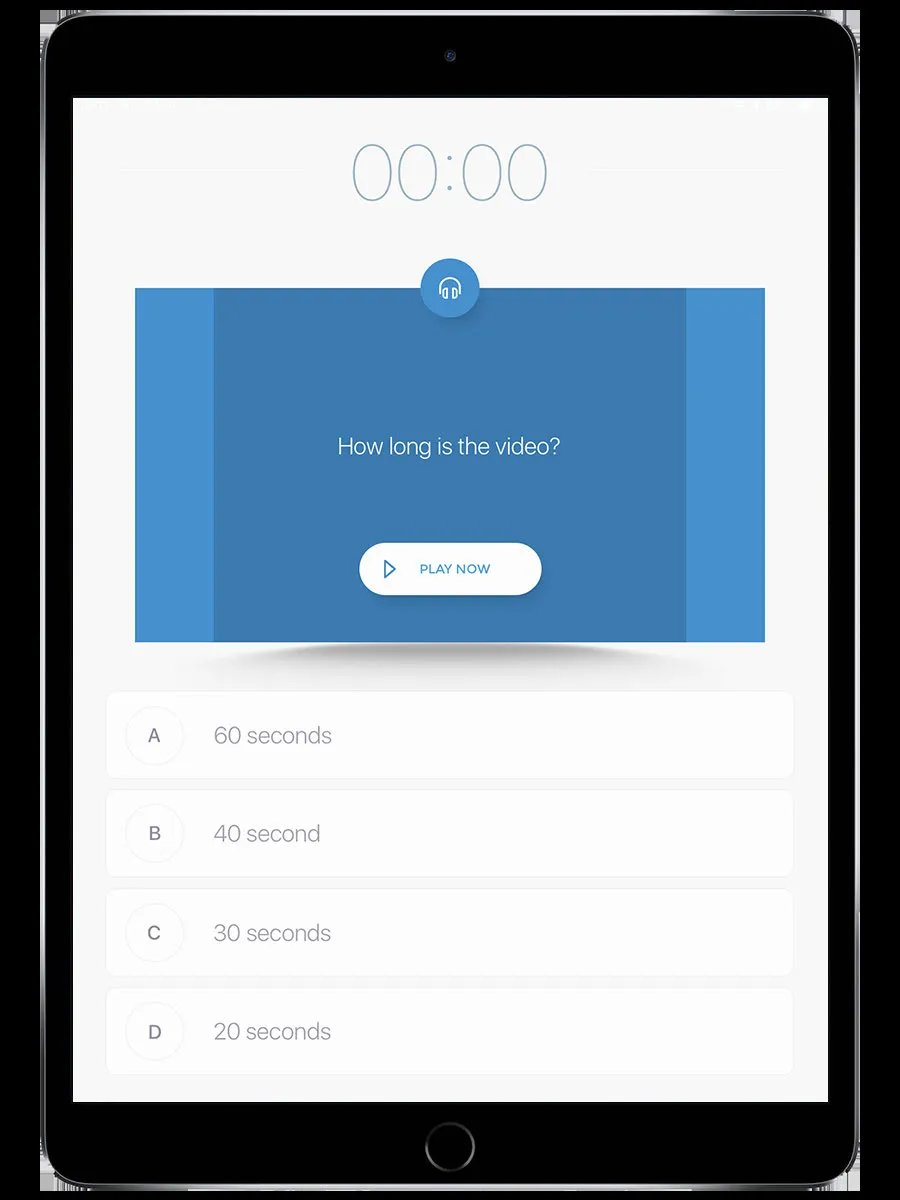 Guess the Song challenge screen showing audio player with PLAY NOW button and multiple-choice answers